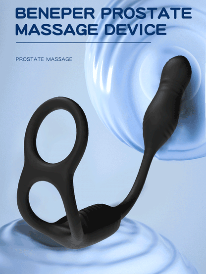 Vibrierender Penisring, stoßender Analdildo – Fernbedienung für Vagina und Analstreichler, Sexspielzeug für Paare