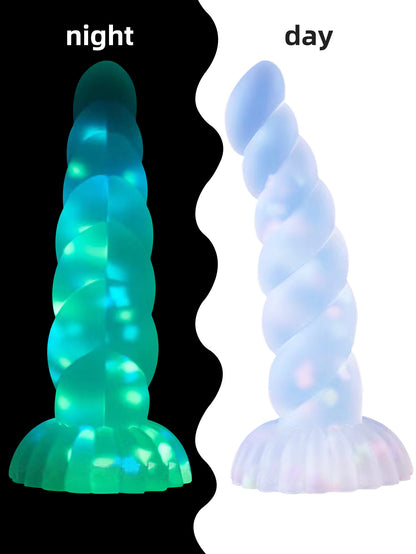 Exotic Realistic Dildos - Soft Silicone Dildo Suction Cup Butt Plug Glowing in Dark