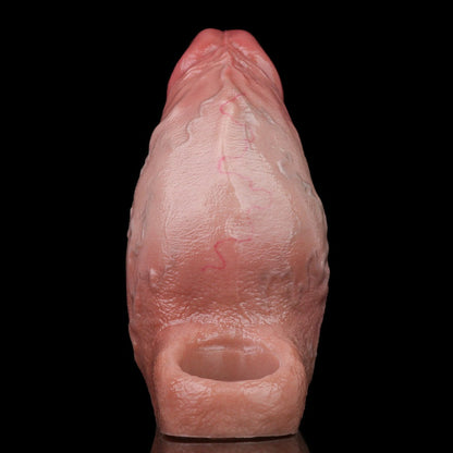 Gaine pénienne réaliste Honey Bronze : manchon de circonférence en silicone liquide avec anneau de tension intégré