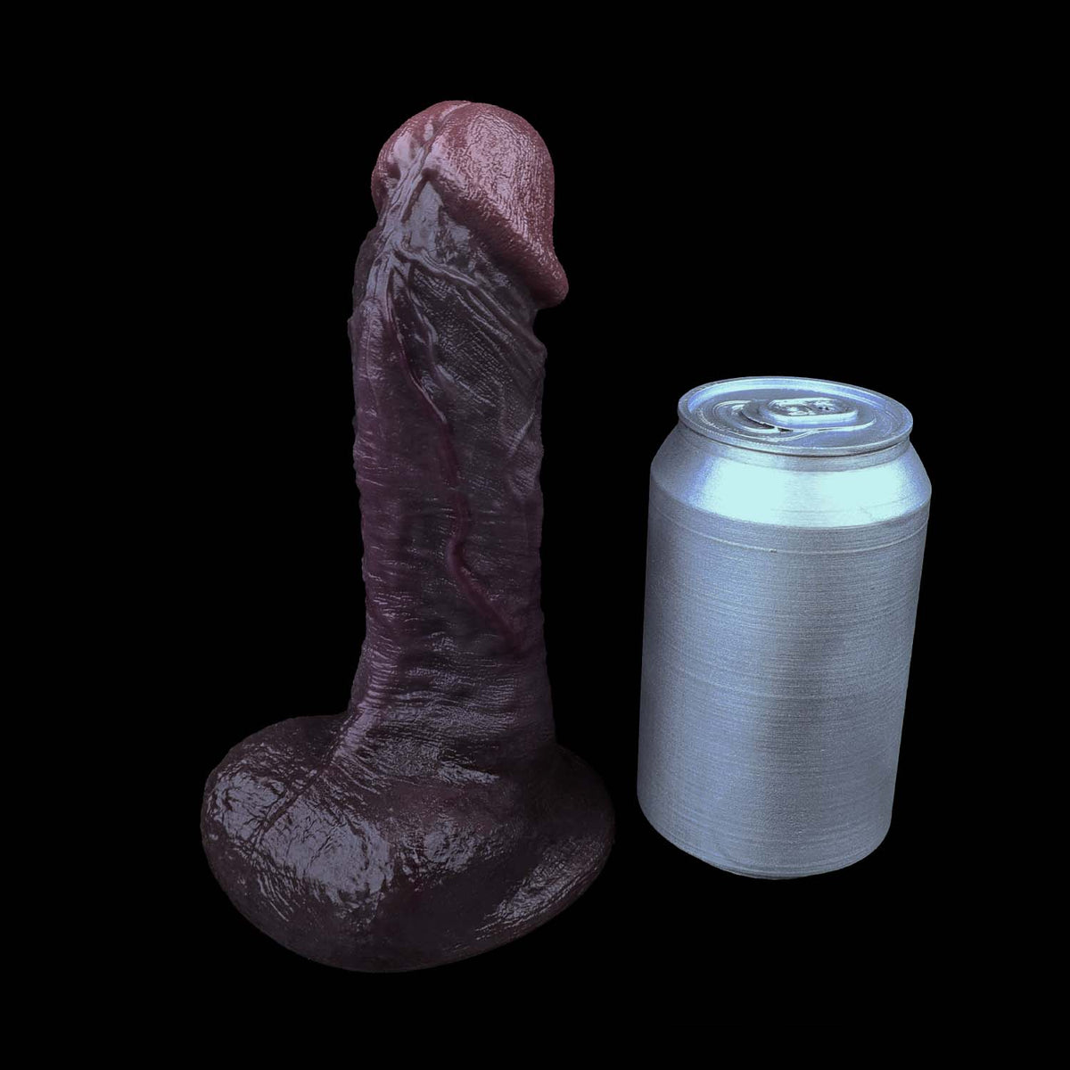 Oversized Glans Black Dildo | Large Realistic Head, Deep Vein Shaft & Anatomical Detail — Dual-Layer Platinum Silicone in Deep Grape Purple for Intense G-Spot & Stretch Sensation