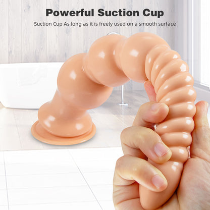 Plug anal gode de 12 pouces de Long-godes en Silicone souple poussant le pénis avec une ventouse puissante