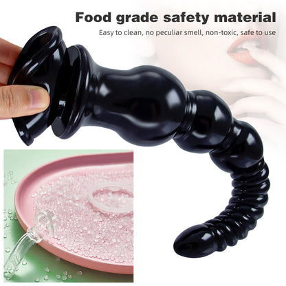 Plug anal gode de 12 pouces de Long-godes en Silicone souple poussant le pénis avec une ventouse puissante