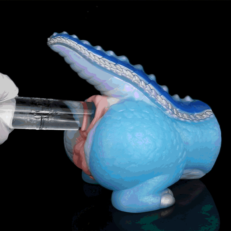 Frost Dragon Sex Doll Torso — Dual-Channel Fantasy Companion in Ice Blue Layered Scale Platinum Silicone