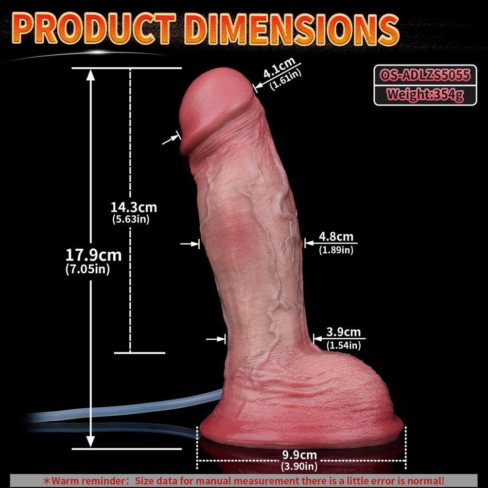 Wearable Squirt Simulated Dildo with Suction Cup - Ideal for Anal and Perineum Masturbation and Ejaculation Stimulation