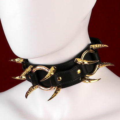 Collier en cuir noir Fantasy Strapon – Ensemble de retenue pour entraînement BDSM féminin