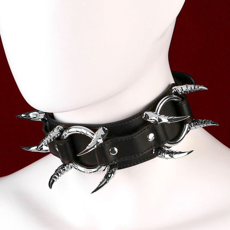 Collier en cuir noir Fantasy Strapon – Ensemble de retenue pour entraînement BDSM féminin