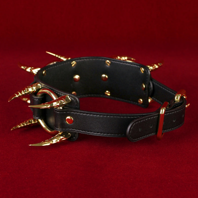 Collier en cuir noir Fantasy Strapon – Ensemble de retenue pour entraînement BDSM féminin