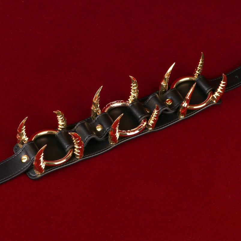 Collier en cuir noir Fantasy Strapon – Ensemble de retenue pour entraînement BDSM féminin