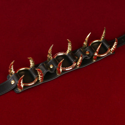 Collier en cuir noir Fantasy Strapon – Ensemble de retenue pour entraînement BDSM féminin