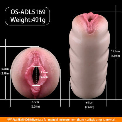 Spiral-Grip Anatomical Pocket Pussy – Platinum Liquid Silicone Stroker with Hand-Crafted Blush Finish