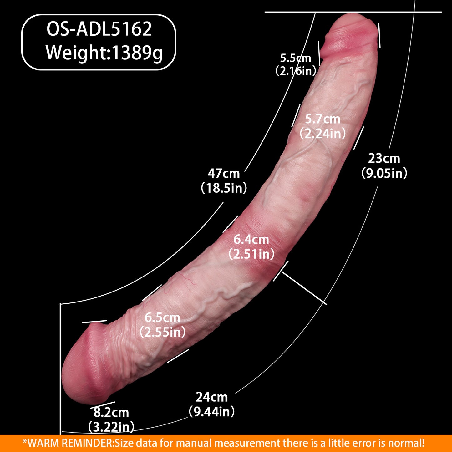 Slim & Long Double Dildo for Deep Pleasure — Dual-Layer Platinum Silicone Double-Ended Dildo with Extra Length, Veined Shaft & Shared Use Design
