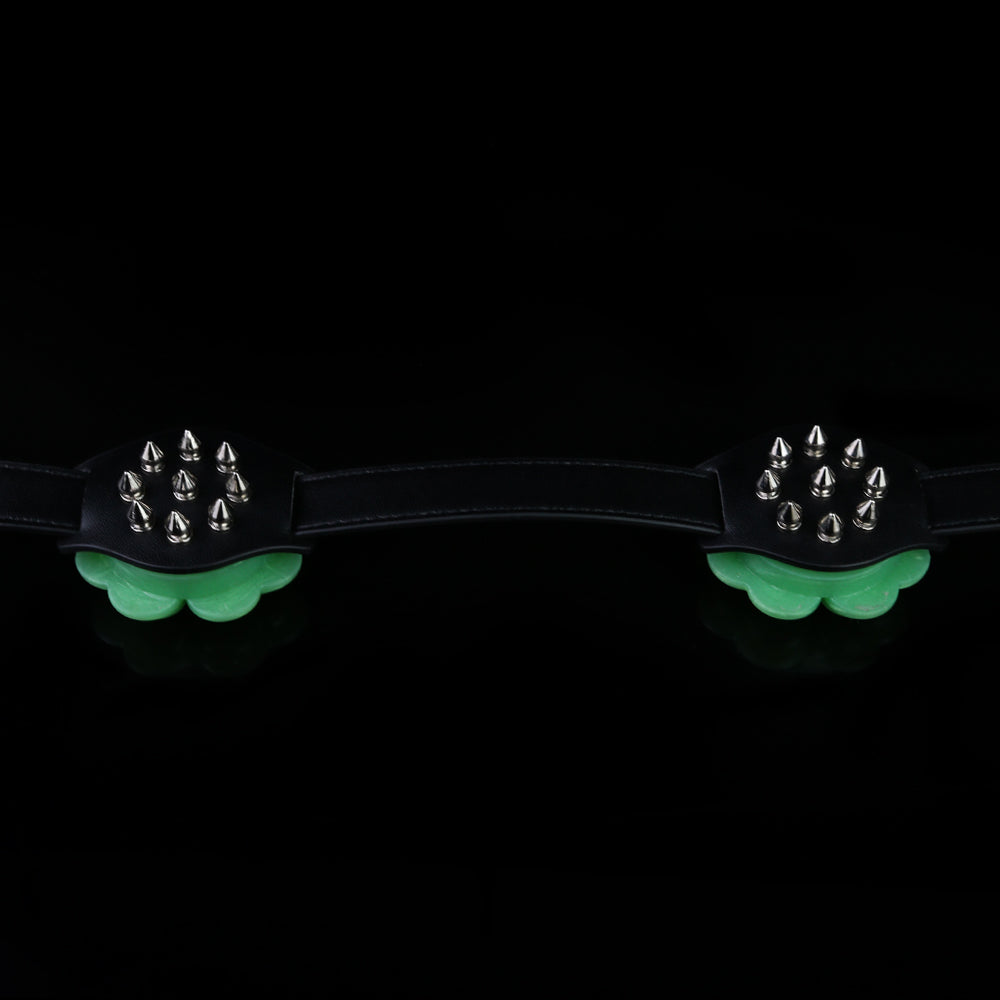 Lucky Clover Glow Chest Harness — Luminous BDSM Toys Bondage Strap with Spiked Silicone Blooms