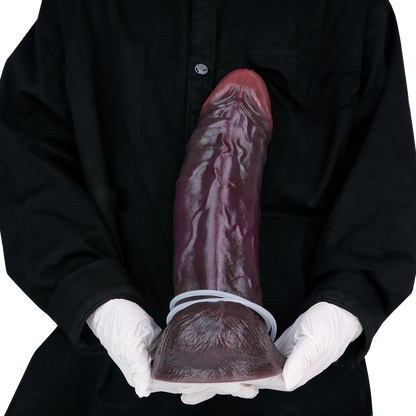 Énorme gode réaliste noir qui gicle – Silicone platine double densité réaliste
