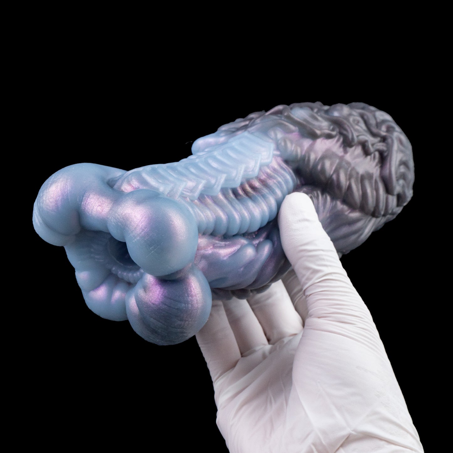 Alien Abyss Pocket Pussy — Iridescent Blue-Purple Fantasy Silicone Masturbator with Textured Creature Canal