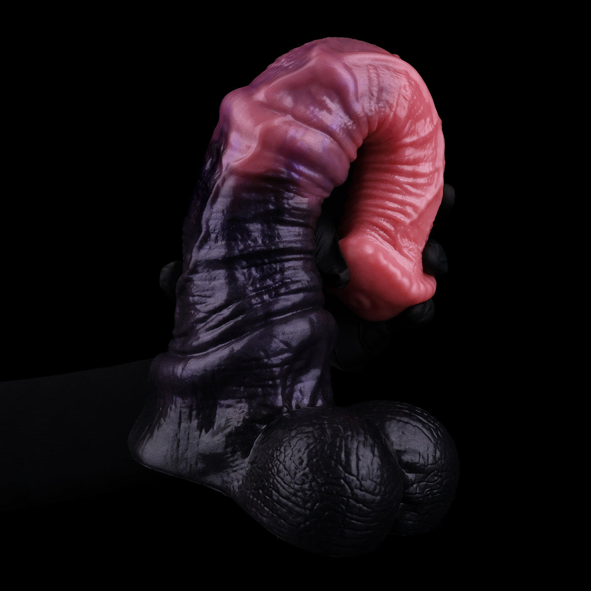 Midnight Bloom Equine Fantasy Dual-Density Platinum Silicone Horse Dildo with Hands-Free Suction Base