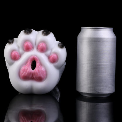 Arctic Wolf Paw Pocket Pussy — Platinum Silicone Fantasy Wolf Paw Masturbator with Pink Paw Pads, Fur Texture & Single-Channel Design
