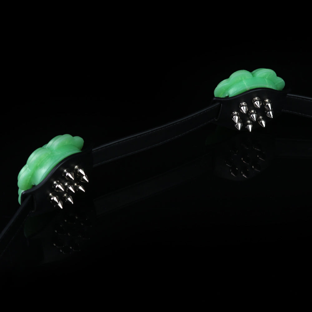 Lucky Clover Glow Chest Harness — Luminous BDSM Toys Bondage Strap with Spiked Silicone Blooms