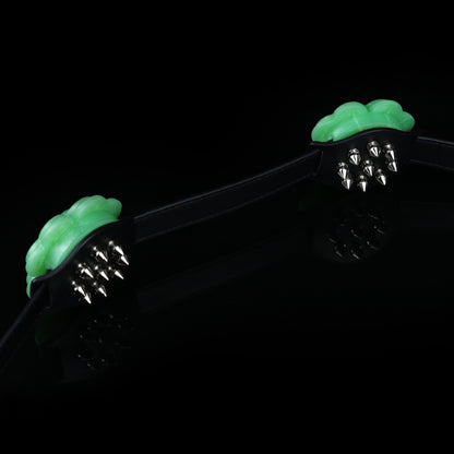 Lucky Clover Glow Chest Harness — Luminous BDSM Toys Bondage Strap with Spiked Silicone Blooms