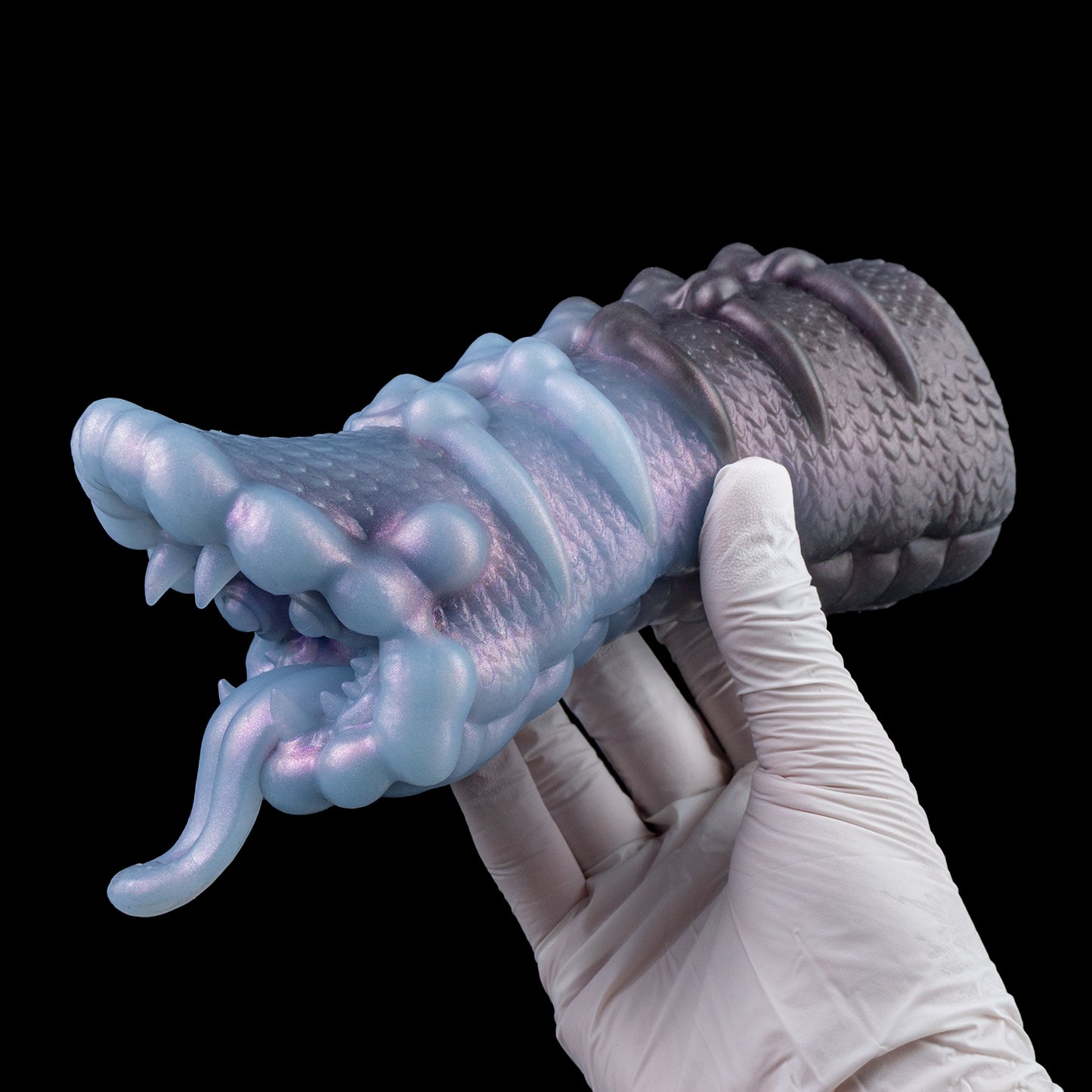 Creature Maw Pocket Pussy — Fanged Beast Fantasy Silicone Stroker with Tongue & Scaled Skeleton Exterior