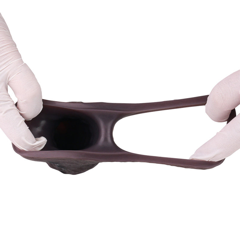 Gaine pénienne réaliste Onyx Curve : extenseur de circonférence à tête recourbée avec double anneau de maintien