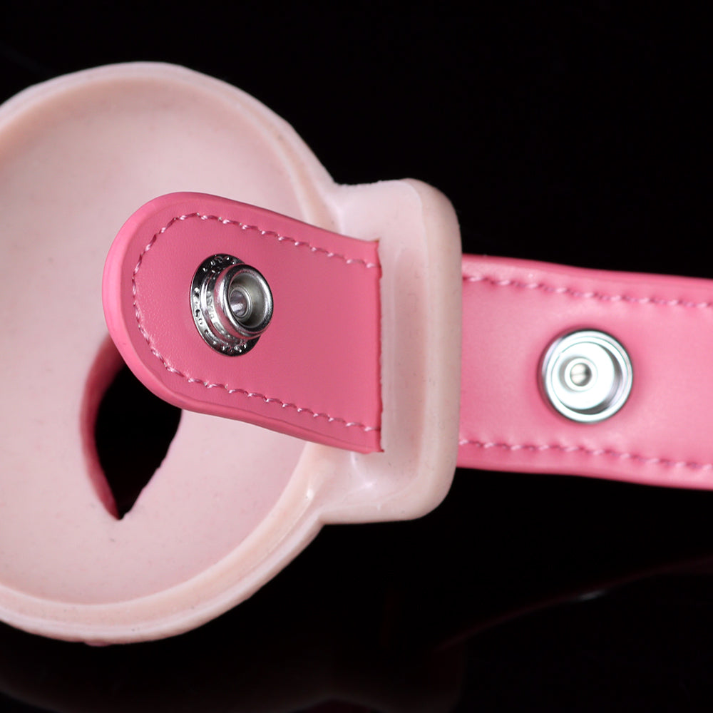 3D Vulva Chest Harness — Realistic Silicone BDSM Toys Body Strap with Open-Cup Nipple Display & Leather Band