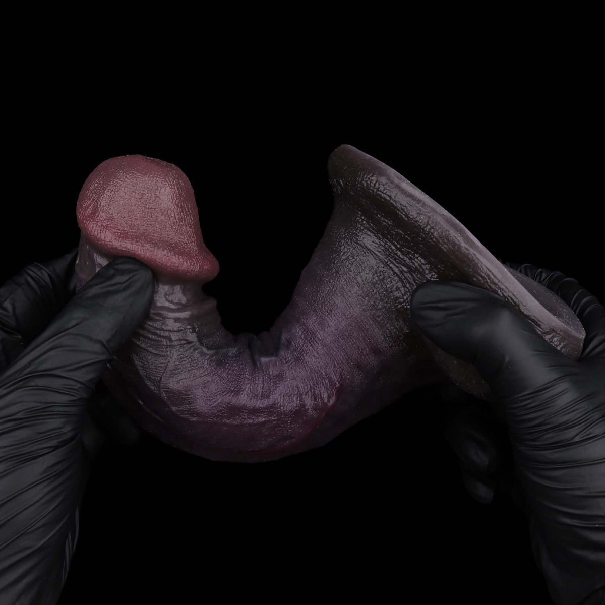 Oversized Glans Black Dildo | Large Realistic Head, Deep Vein Shaft & Anatomical Detail — Dual-Layer Platinum Silicone in Deep Grape Purple for Intense G-Spot & Stretch Sensation