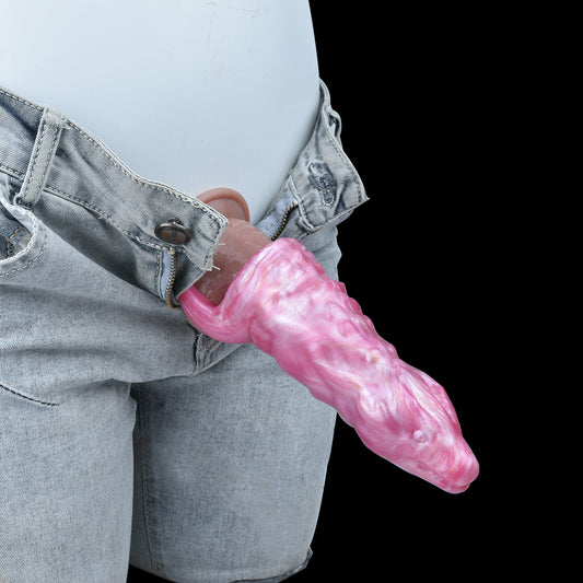 Fantasy Dragondildo Cock Sleeve - Extenseur de pénis réaliste rose Jouets sexuels pour hommes