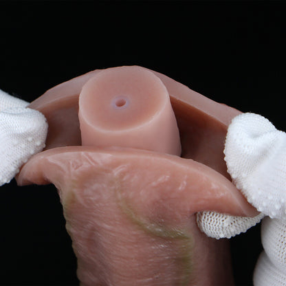 Hydraulic Ejaculating Realistic Dildo – Dual-Layer Liquid Silicone Squirting Cock with Suction Base