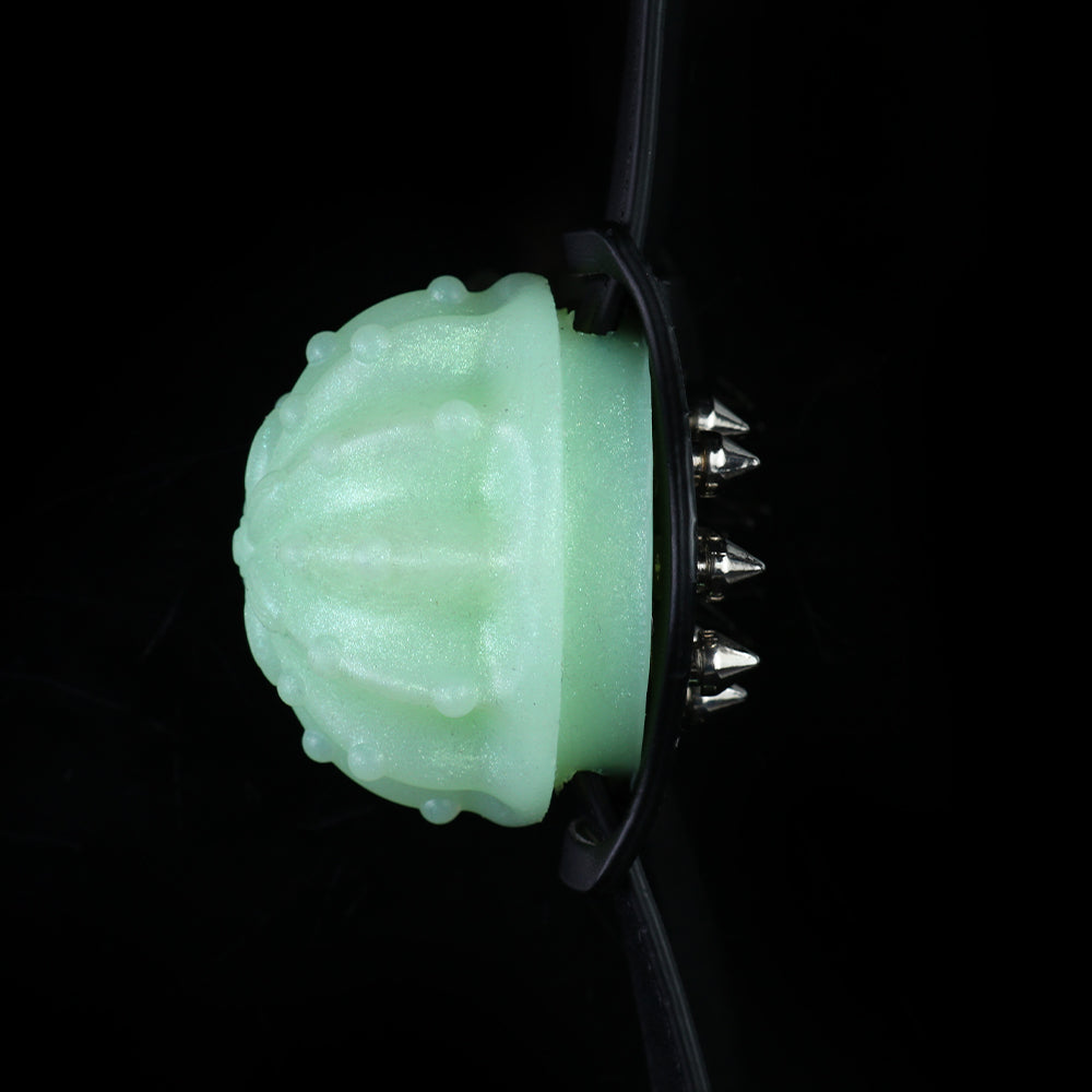 Cactus Glow Spike Chest Harness — Body-Safe BDSM Toys with Luminous Silicone Orbs & Leather Strap