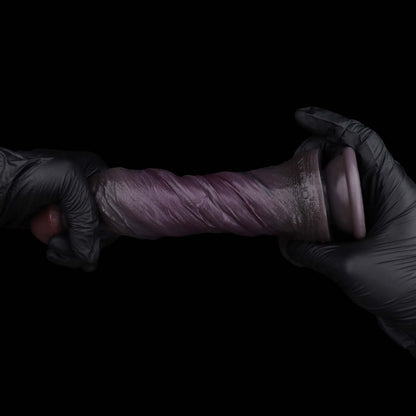 Realistic Black Dildo | Platinum Silicone Suction Cup Dildo with Skin Texture & Balls — Deep Brown Lifelike Cock for Solo, Couples & Hands-Free Play