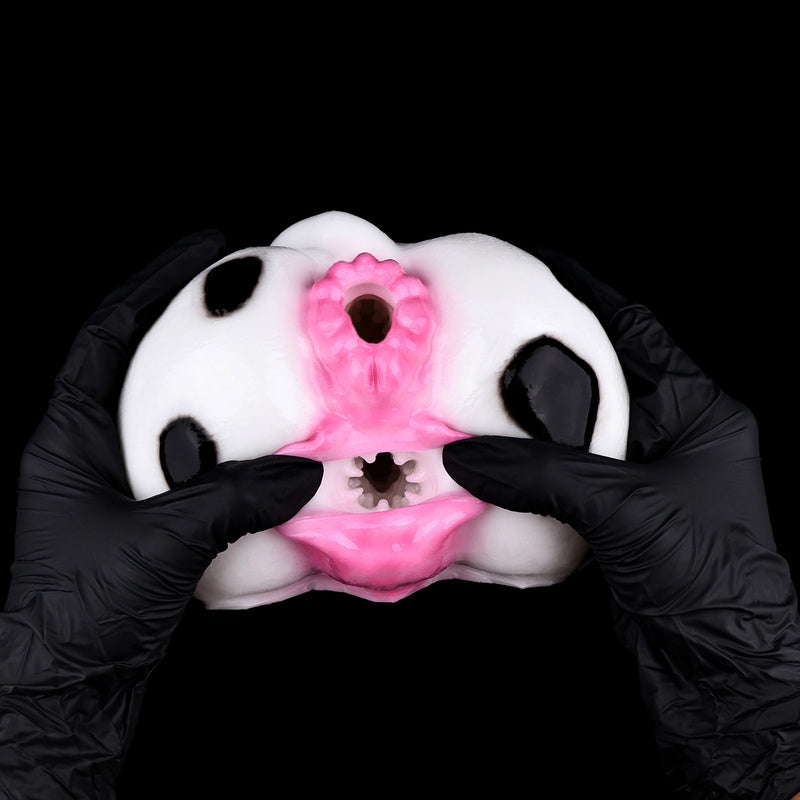 Bovine Fantasy Sex Dolls – Spotted Cow Print Platinum Silicone Dual-Tunnel Booty Stroker