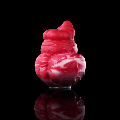 Infernal Lava Silicone Egg with Steel Traction Leash – Multi-Zone Platinum Fantasy Plug for Deep Vaginal, Anal & Oral BDSM Play
