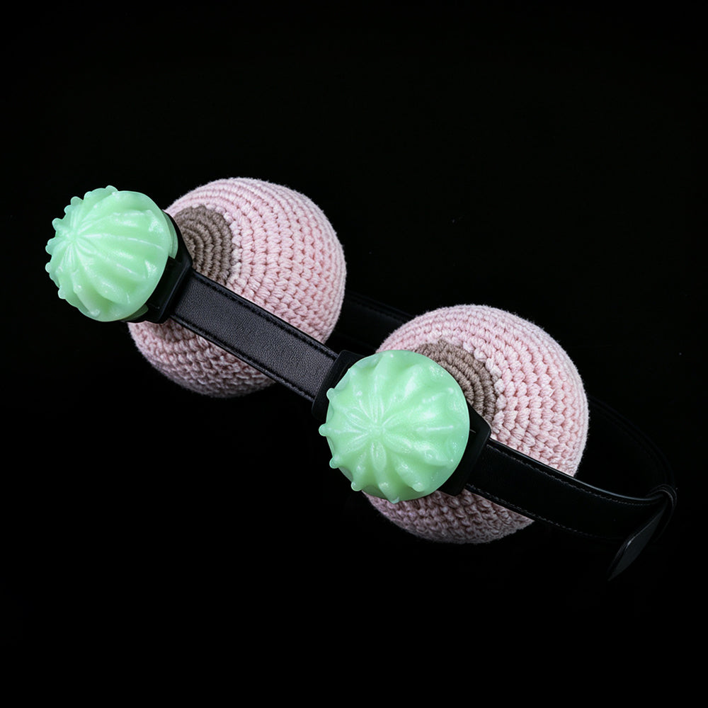 Cactus Glow Spike Chest Harness — Body-Safe BDSM Toys with Luminous Silicone Orbs & Leather Strap