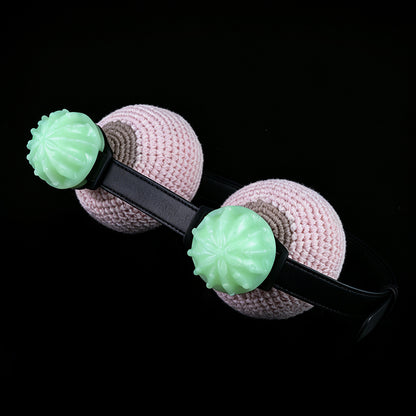 Cactus Glow Spike Chest Harness — Body-Safe BDSM Toys with Luminous Silicone Orbs & Leather Strap