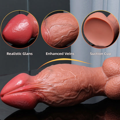 Godemiché en silicone réaliste en forme de poing – Phallus géant à ventouse pour une dilatation vaginale extrême