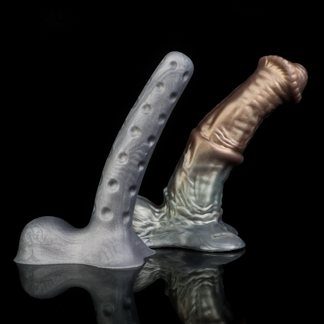 Wearable Leather Harness Penis Extender & Masturbation Cock Sleeve - Platinum Silicone Sex Toys for Men