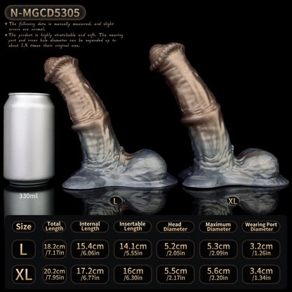 Wearable Leather Harness Penis Extender & Masturbation Cock Sleeve - Platinum Silicone Sex Toys for Men
