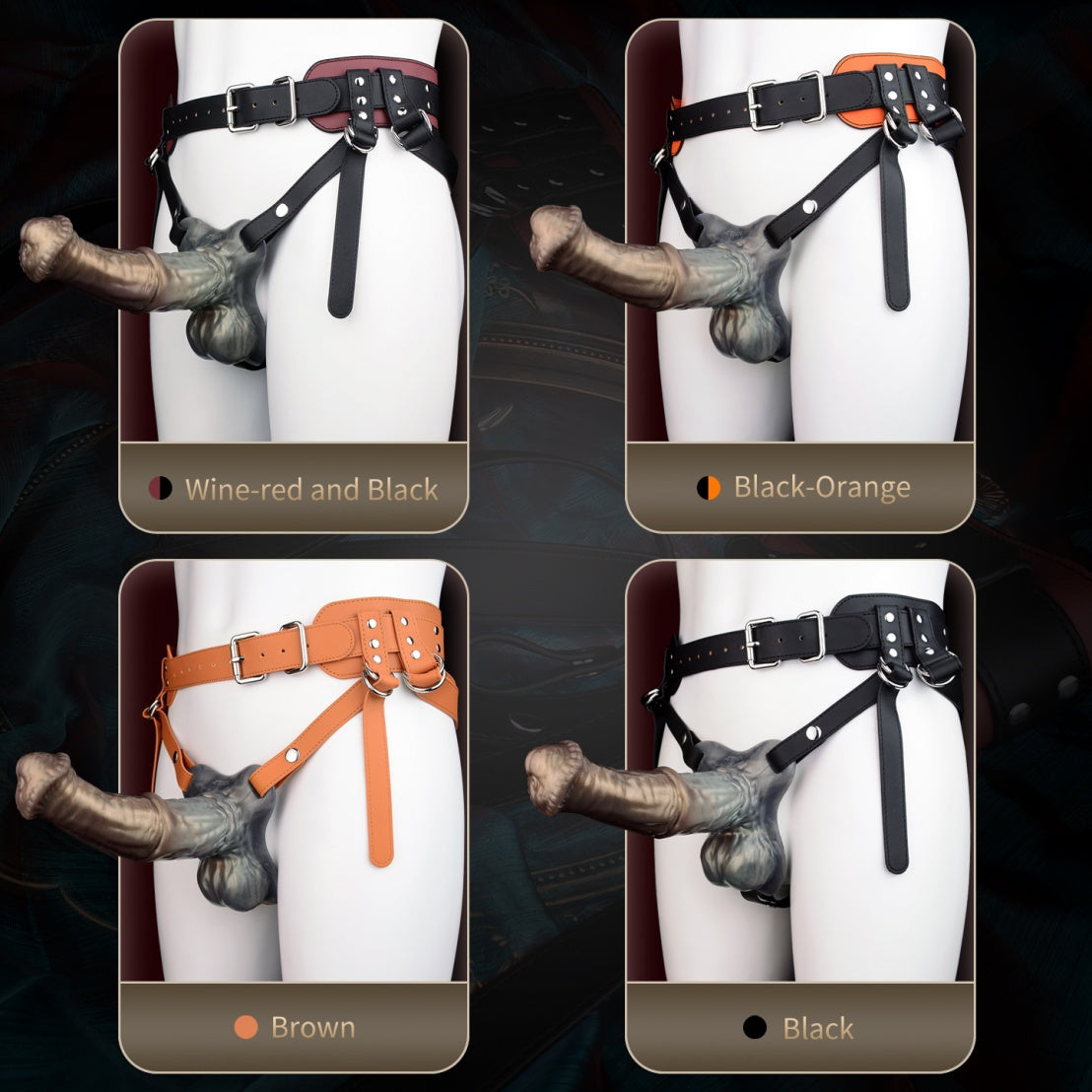 Wearable Leather Harness Penis Extender & Masturbation Cock Sleeve - Platinum Silicone Sex Toys for Men