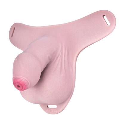 Realistic Penis Chastity Pants with Urethral Opening — BDSM Male Chastity Cage for Long-Term Wear