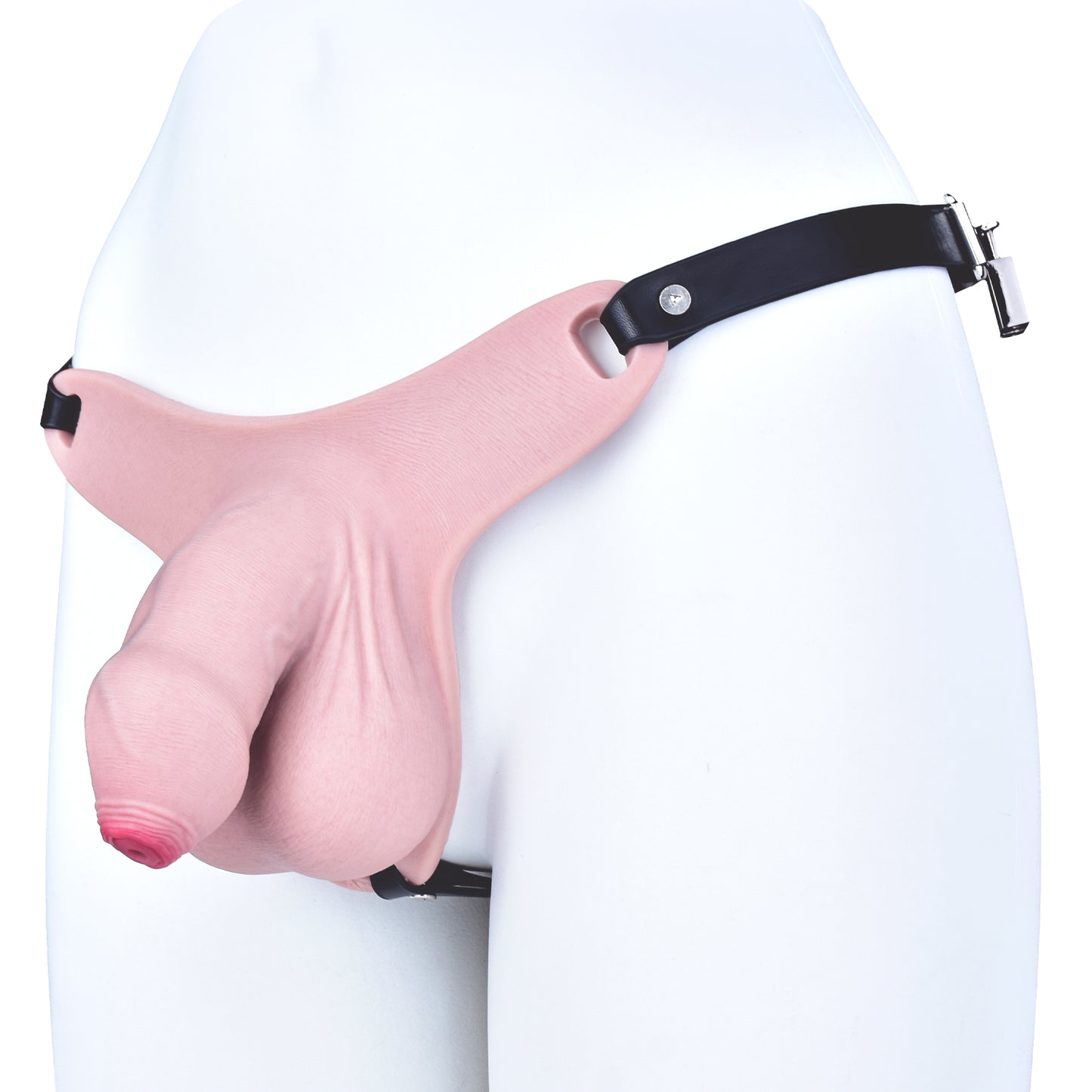 Realistic Penis Chastity Pants with Urethral Opening — BDSM Male Chastity Cage for Long-Term Wear