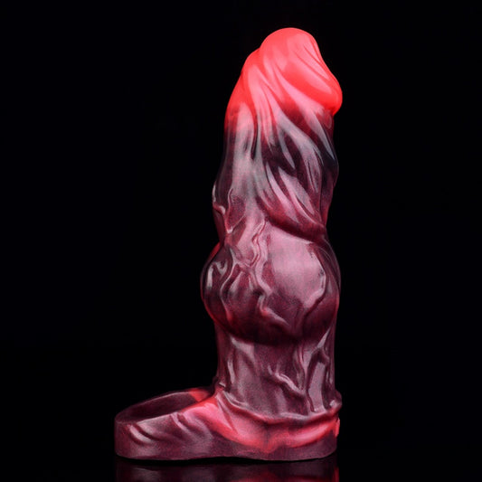 Blood-Red Fantasy Vibrierende Penishülle – Verlängerer für tiefes Eindringen