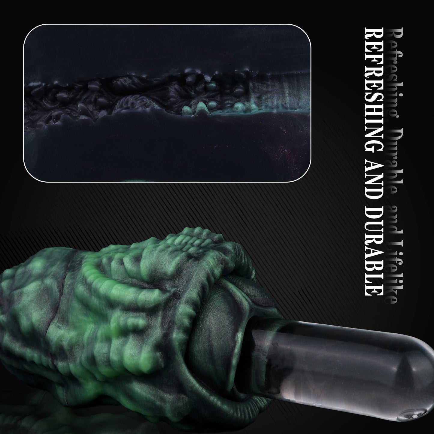 Mutant Flesh Pocket Pussy – Keratinised Creature Stroker | Platinum Silicone Fantasy Masturbator