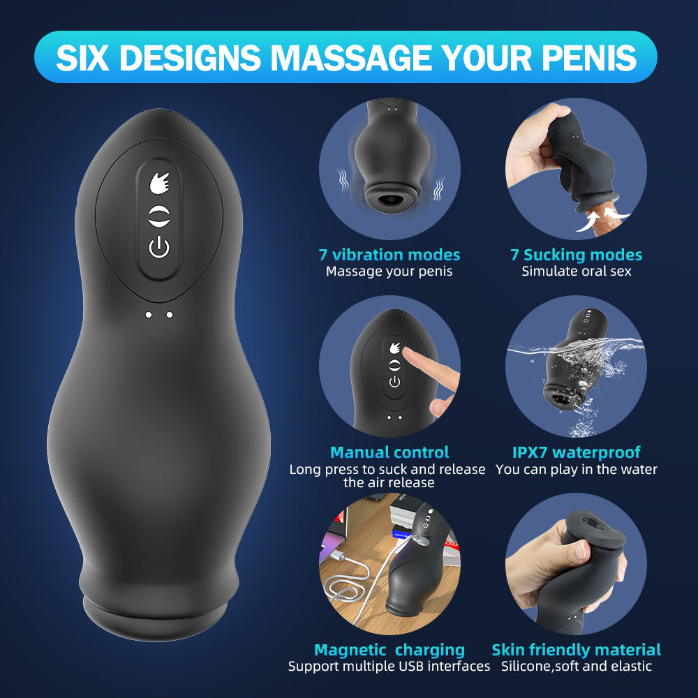 Handheld Blowjob Male Masturbator - Vacuum Sucking Penis Masturbation Vibrator Sex Toys for Men