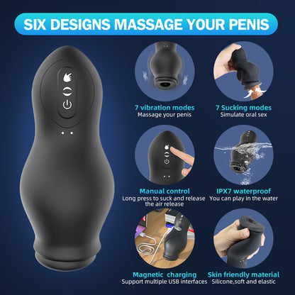 Handheld Blowjob Male Masturbator - Vacuum Sucking Penis Masturbation Vibrator Sex Toys for Men