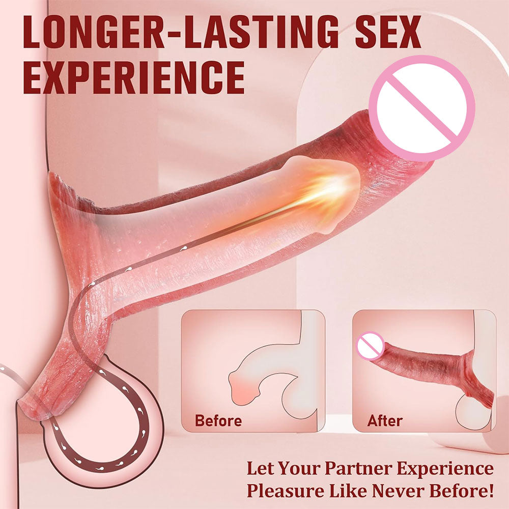 Manchon en silicone de qualité supérieure – Agrandisseur de pénis réaliste, anneau pénien, jouet sexuel masculin pour éjaculation