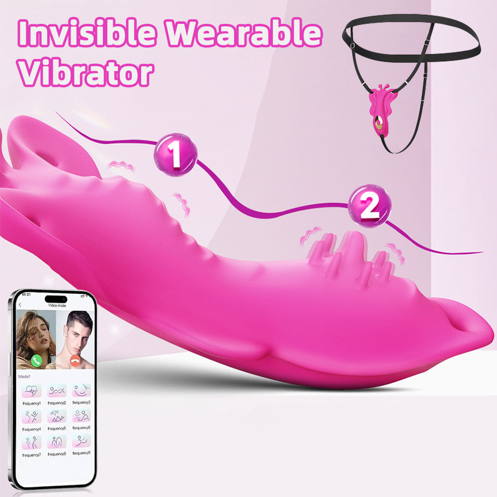 APP Controlled Vibrating Panty Sex Toys for Women - Butterfly Strapless Strapon Clit Vibrator