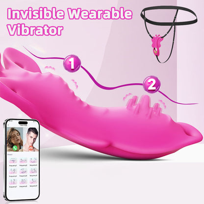 APP Controlled Vibrating Panty Sex Toys for Women - Butterfly Strapless Strapon Clit Vibrator
