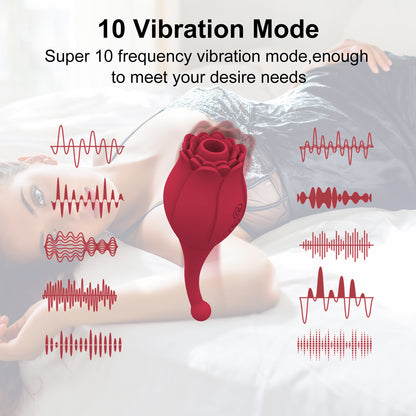 Rose Touch Clit Sucking G Spot Vibrator - Dual End Stimulator Female Sex Toys