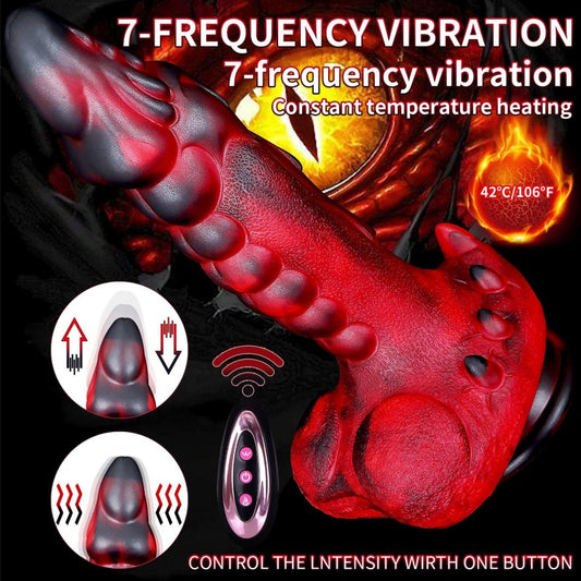 Bad Dragon Fantasy Telescopic Vibrating Dildo – Blood Demon Silicone G-Spot Vibrator for Vaginal Stimulation