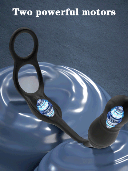 Vibrierender Penisring, stoßender Analdildo – Fernbedienung für Vagina und Analstreichler, Sexspielzeug für Paare